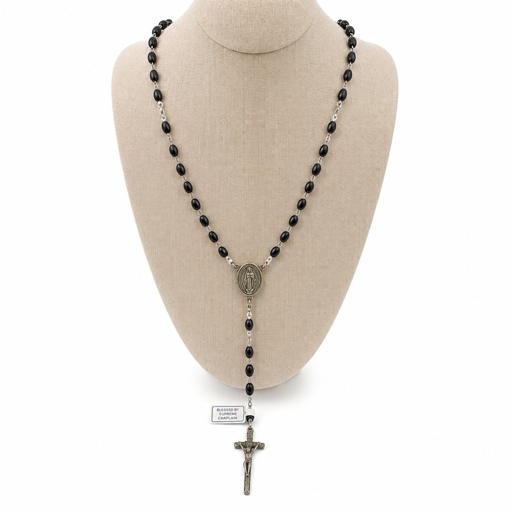 Knights of Columbus Rosary Black Beads Blessed by Supreme Chaplain Guadalupe